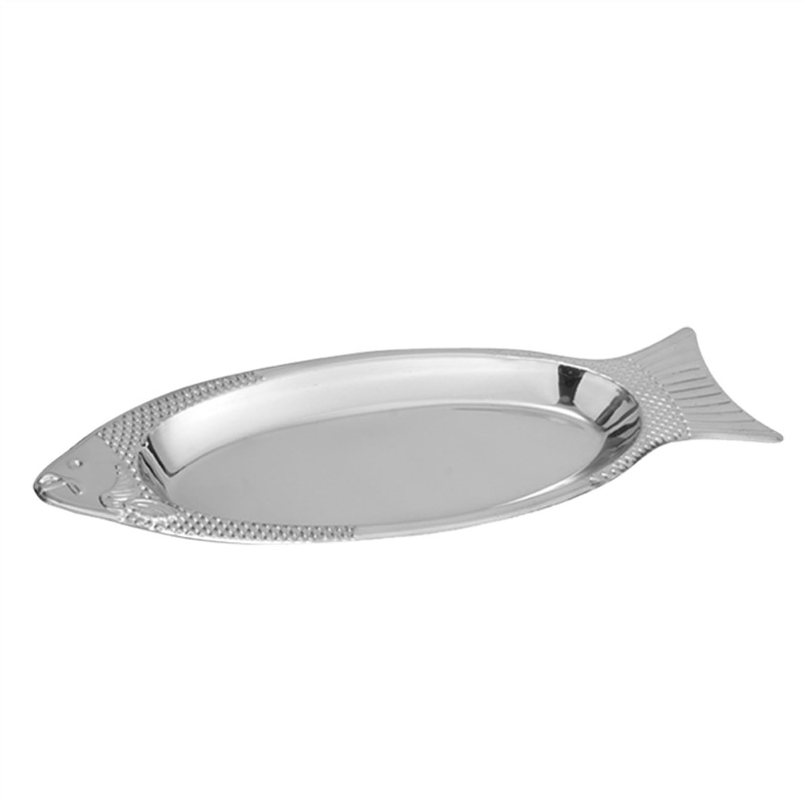 GRFIT Piatto di servizio Piatto da portata in acciaio inossidabile Piatto da portata for ristorante Piatto da pesce ovale fumante Vassoio da cucina for spuntino a forma di pesce Piatti