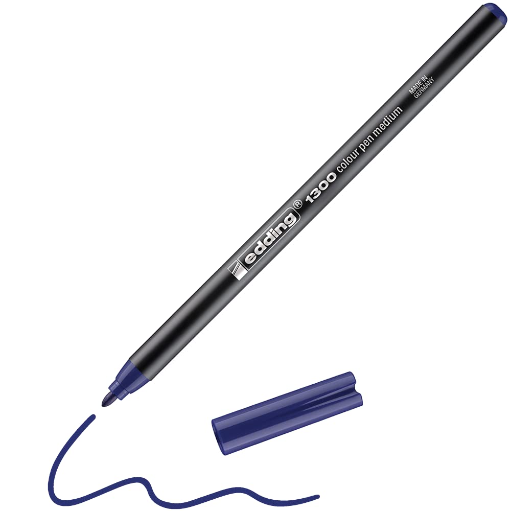 Feutres De Coloriage Edding 1300 - Pointe Moyenne 2 Mm - Noir - Lot De 2 - Pour Mandalas, Bullet Journals, Dessin