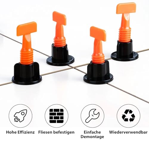 AUMAYCO 151Pcs Fliesen Nivelliersystem, Level Wiederverwendbar Fliesen Verlegehilfe Nivellierer Set mit 2mm Abstandshalter und Schraubenschlüssel Für Wand und Bodenfliesen