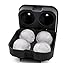 KinChi Ice Ball Maker Mold - Black Flexible Silicone Ice Tray - Molds 4 X 4.5cm Round Ice Ball Spheres-Whiskey Ice Balls -Premium Black Ice Ball Maker Mold