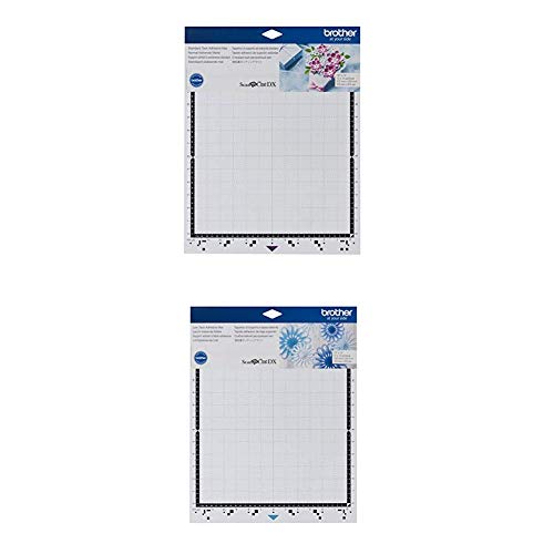 Brother Cadxmatstd12 Standard Tack Adhesive Mat 12 X 12 Inches, White And Cadxmatlow12 Low Tack Adhesive Mat 12" X 12", White #TOP9