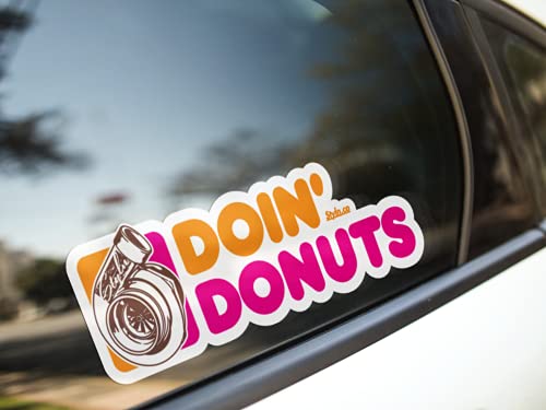 Doin Donuts Turbo Slap Sticker (2) Car Truck Vinyl Funny Sticker Decal Racing 8" #TOP1