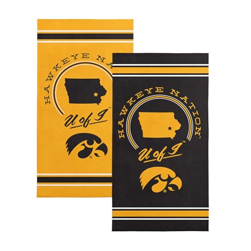 NORTHWEST Iowa Hawkeyes NCAA Homebreak Beach Towel 2 Pack 30 x 60 Inches