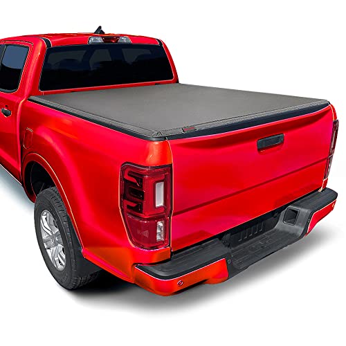 MaxMate Soft Tri-fold Truck Bed Tonneau Cover Compatible with 1982-2013 Ford Ranger; 1994-2010 Mazda B-Series | Fleetside 6' Bed | TCF371022 | Vinyl
