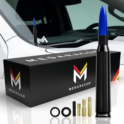 Amazon.com: Mega Racer Black Base with Red Tip Antenna for Trucks, Cars ...