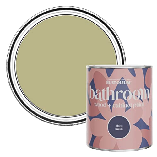 Rust-Oleum Green Moisture Resistant Bathroom Wood and Cabinet Paint in Gloss Finish - Sage Green 750ml