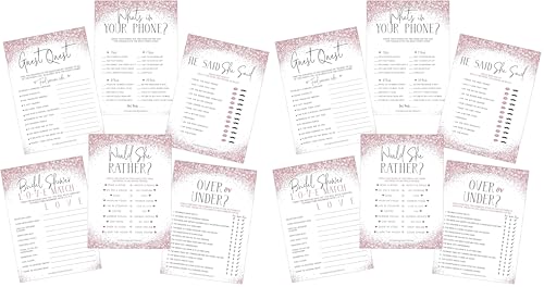 Your Main Event Prints Bridal Shower Games (Set of 6