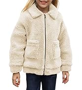 Sidefeel Girl's Soft Lapel Fleece Zip Up Faux Shearling Fluffy Cropped Jacket Coat