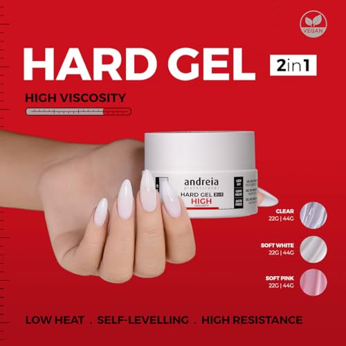 Gel construction Andreia blanc clair 44g pour une manucure premium durable - 3