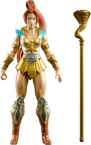 Masters of the Universe Origins Action Figure 200X Cartoon Collection Teela, 5.5 Inch 1980s Motu Heroine, Ponytailed Hair, Detailed Design & Staff​
