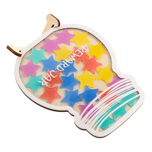 HOODANCOS 1juego Tarro De Recompensas De Madera Para Gestión De Comportamiento El Aula Sistema De Estrellas Decoración y Almacenamiento De Juguetes