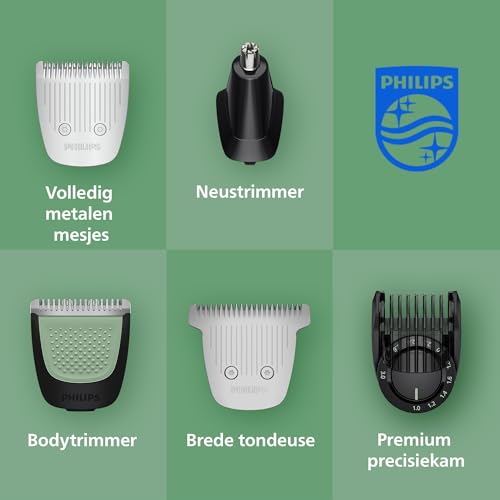 Philips Multigroom 9000-serie Alles-in-één 23-delige Trimmer, Shaver & Tondeuse + OneBlade-trimmer voor mannen – Complete Groomingset Gezicht, Hoofd & Lichaam, 27 Lengtestanden (0,2-20 mm), MG9561/30 - Afbeelding 5