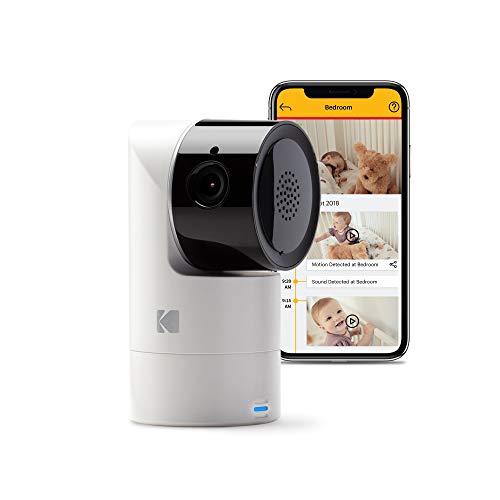 KODAK Cherish C125 Smart Baby Camera con app mobile – Fotocamera per bambini ad alta risoluzione con rotazione remota, inclinazione e zoom, audio bidirezionale