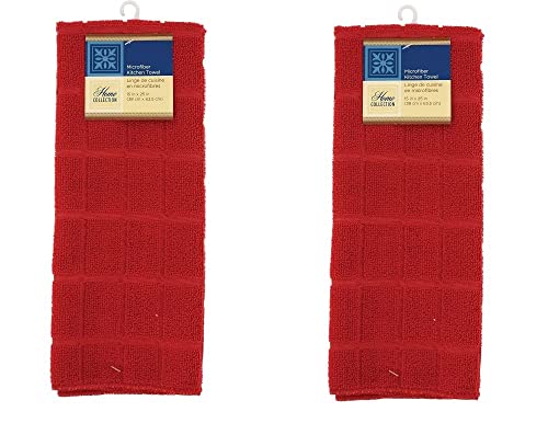 Hand Towel Set 2 Pack Decorate Your Kitchen Décor – Home Décor -Bath Towels Kitchen Linens (Red) #TOP1