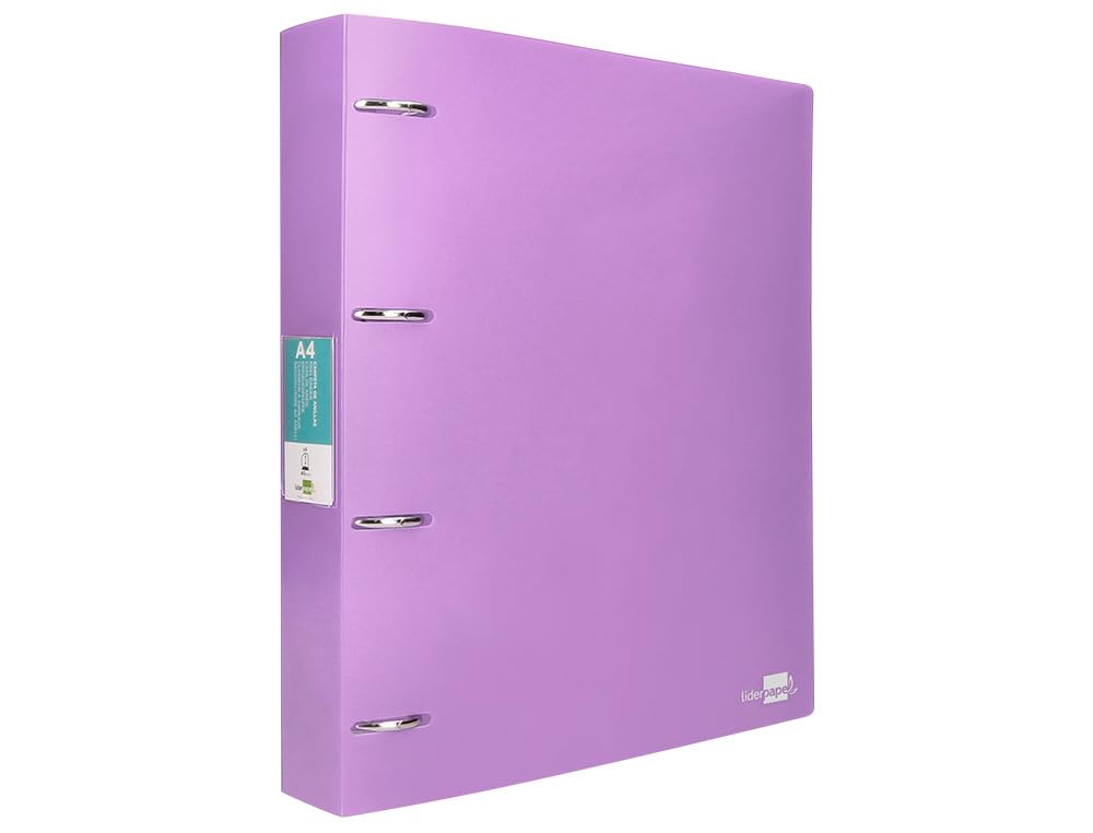 Liderpapel Folder 4 Mixed Rings 40 mm Polypropylene DIN A4 Lavender Opaque
