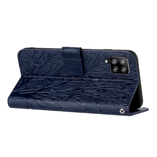 Housse cuir PU premium Samsung Galaxy A22 4G finition bleue - 2