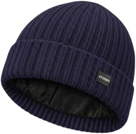 DTUOMO Merinowolle Mütze Herren, Winter Warme Unisex Wintermütze Strickmütze Thermo Beanie, Weich, Stretchy, Unisex, für Damen & Herren