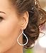 MIMI 925 Sterling Silver Hammered Open Teardrop Hoop Earrings