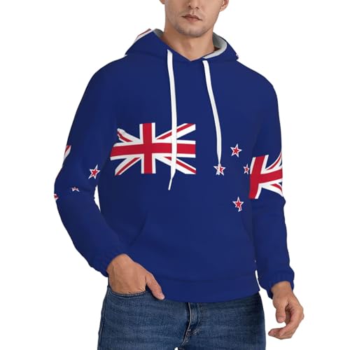 Sweat à capuche épais homme drapeau Nouvelle-Zélande pour l'automne