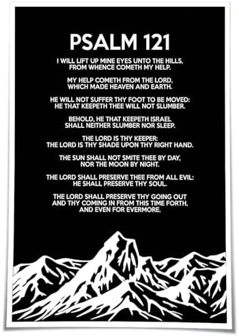 Vertical Scripture ZDVHOMCB Vertical Scripture Wall Art Psalm 121 - Modern Bible Verse ...