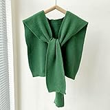Virtuoa-Art Poncho Femme Cardigan Tricoté Capes - Châle Rayé Couleur Unie Printemps Automne Extérieur Chambre Climatisée Bureau Colonne Cervicale Écharpe Gilet Épaule Épaule Haut,Vert,Taille Uni