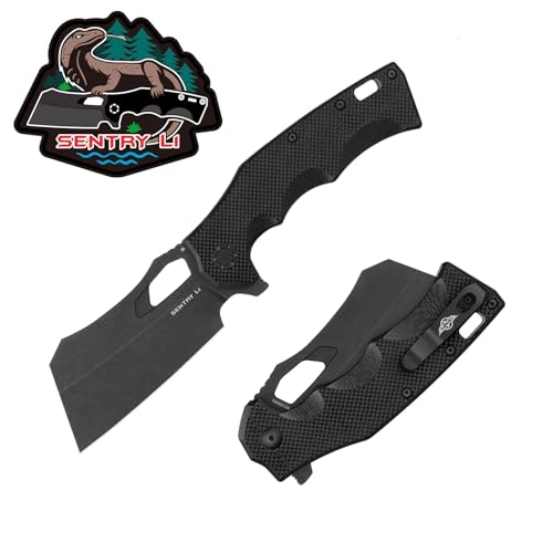OKNIFE Sentry L1 Folding Knife, Flipper Knife with Thumb Hole, 3.97’’ D2 Steel Blade, G10 Handle and Deep Carry Clip for Camping, Survival