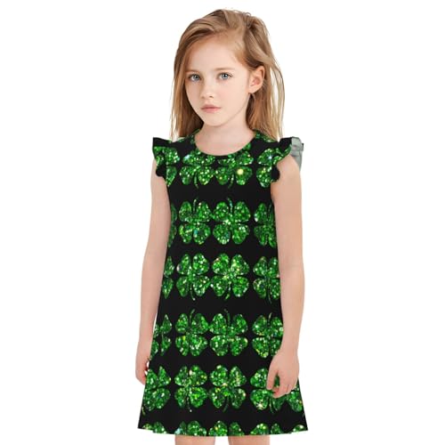 Augenstern Flutter Sleeve Nightgown St-Patricks-Glitter-Shamrock Soft Sleepwear Nightdress3