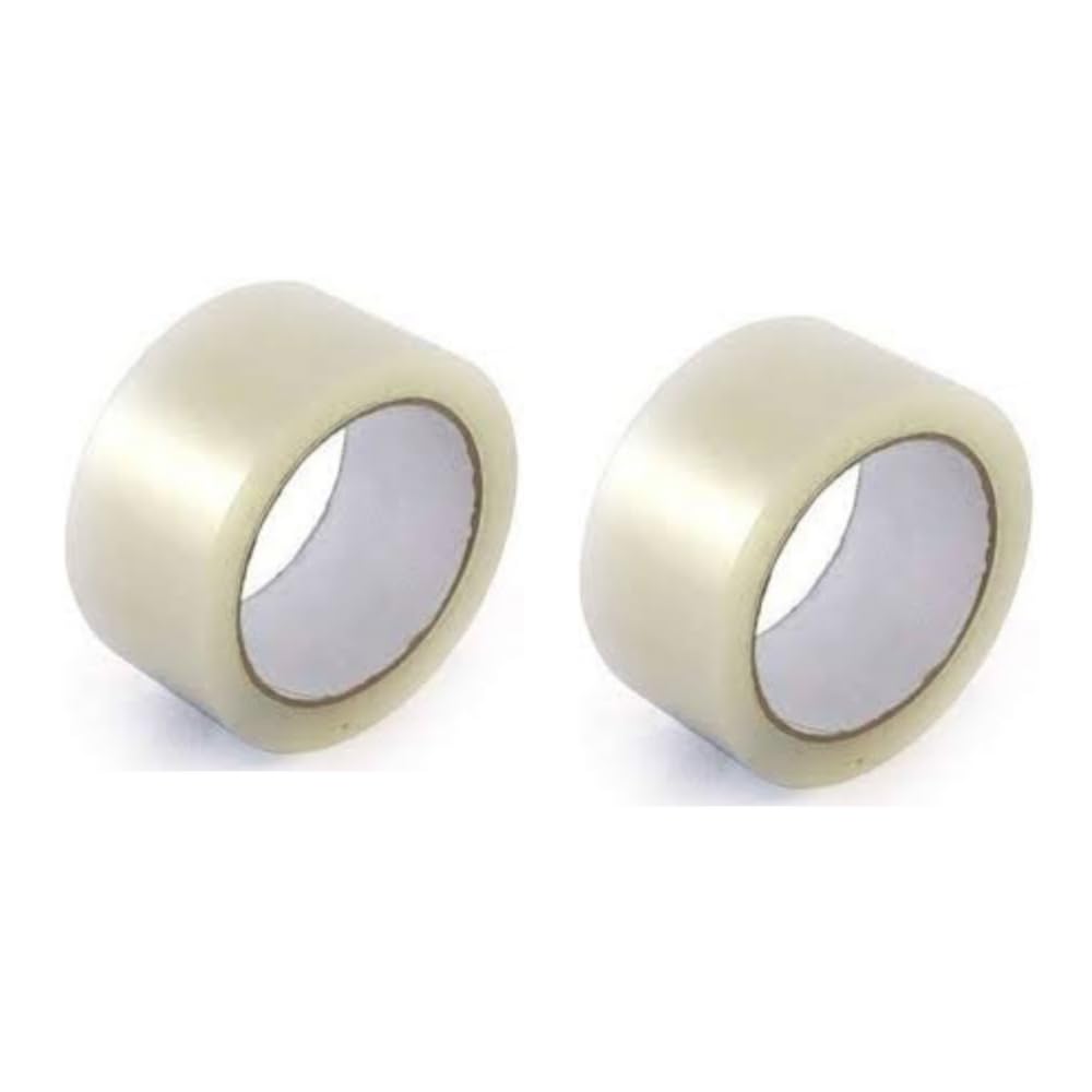 Packing Tape Transparent, 3 Inch × 50 Meter, Pack of 2 | Heavy Duty Strong Adhesive Cello Tape for Carton Sealing, Packaging, Shipping, E-Commerce, Office & Home Use