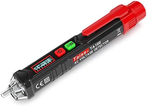 Taiss/AC Voltage Tester , Non-Contact electric tester with LED Indicator and LCD Display 12V to 1000V Dual Adjustable Sensitivity Compact Wire Breakpoint Finder with Buzzer Alarm TA100