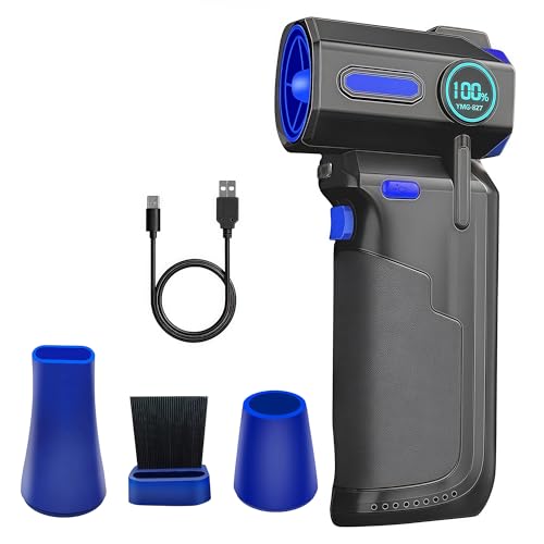 電動エアダスター 強力 130000RPM高速回転 3段階風量調整 超強力 45m/sな風速 6000mAh 大容量バッテリー エアダスター 電動 LEDライト付き ディスプレイ搭載 Type-C充電式 ブラシレスモーター 小型軽量 過熱保護 3種類ノズル