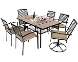 OKIDA 7-Piece Patio Dining Set, Outdoor 6-Seater Chairs Table Patio Furniture Sets Swivel Stackable