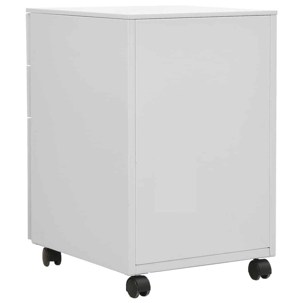 Hothingwell Raccoglitore Mobile Grigio Chiaro 3 Cassetti Acciaio | Barre di sospensione rimovibili, portamatite, cuscinetto a sfere, per file lettera legale A4