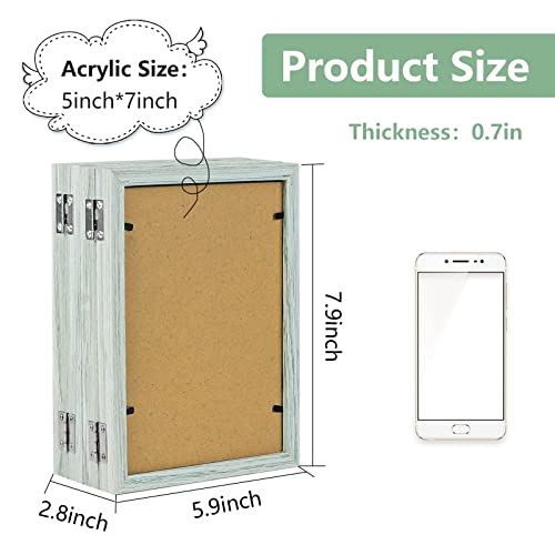 Poilkmni 4 Folding 5X7 Inch Hinged Picture Frame High Definition Natural Wood Picture Frame Rustic Desktop Acrylic Frame Family Photo Collage For Birthday Thanksgiving Christmas Family Lover Gift #TOP4