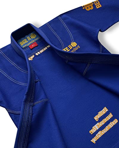 Beejj Brazilian Jiu Jitsu Gi (Blue With Yellow Accents, A4) #TOP3