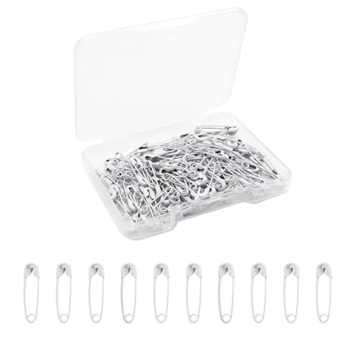 120Pcs Small Safety Pins White,0.75Inch/19mm White Safety Pins for Clothes Metal Mini Clothes Pin Rust Resistant Little Safety Pin for Art Crafting,Sewing,Jewelry Making