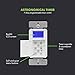 TOPGREENER Digital Astronomic Timer Switch, 7-Day Programmable Sunrise Sunset, Single Pole or 3-Way, Neutral Wire Required, 120VAC, UL Listed, TGT01-H, White