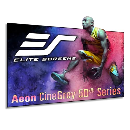 Elite Screens Aeon CineGrey 5D 165” Fixed Frame CLR/ALR Projector Screen 16:9, Edge-Free Design, Ceiling & Ambient Light Rejecting, Wall Mounted, Standard Throw Compatible for Home Theater, AR165DHD5