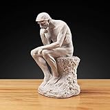 Aendu Creative Thinker Statues Individual Figurine for Living Room Decor H 9.6 Inch (Sandstone) - Unique Sculpture Enhancing Creativity and Inspiration in Home or Office