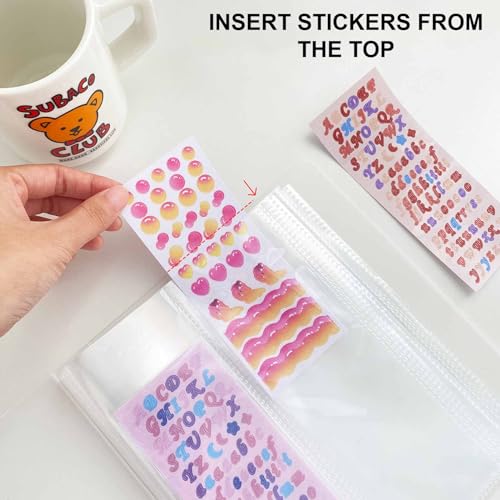 2 Pcs Sticker Storage Book, BetterJonny Large Clear Storage Book for Planner Scrapbook Stickers Organizer Binder Can Holds 104 Stickers, 2pcs B by BetterJonny - Image 3
