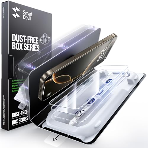 Image of SMARTDEVIL 3 Pack Tempered Glass for iPhone 16 Pro Screen Protector, Military-Grade Shatterproof Protection, 9H Hardness, Fast & Easy Installation, Case Friendly Design