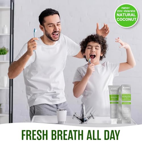 Image of 2-Pack Coconut Mint Oil Toothpaste, Refreshing Mint Flavor, Daily Toothpaste with Zinc Citrate, Fluoride-Free Formula, 4 oz*2