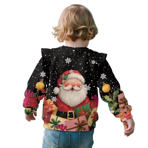 Uourmeti Ruffle Long Sleeve Athletic Shirts for Toddler Girls Sweatshirts Crewneck Tee Tops2