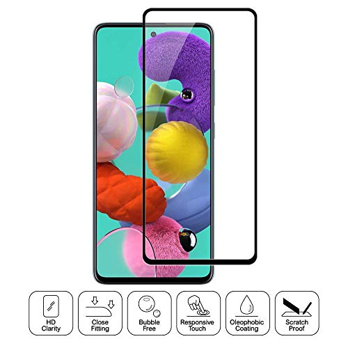 Image of Screen Protector for Samsung Galaxy A21 / A21S (Black) Tempered Glass Edge-to-Edge 6D Screen Guard With Installation Kit