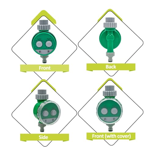 Namolit Temporizador de irrigação eletrônico multifuncional com dois mostradores, temporizador de ir