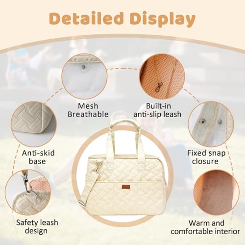 LCUHAVA Hundetasche für Kleine Hunde Tragetasche Hund Hundetragetasche bis 5kg Hundetransporttasche 41 x 30 x 18 cm, Faltbar, Atmungsaktiv, mit Sicherheitsgurt, für Kleine Hunde Kaninchen Katze