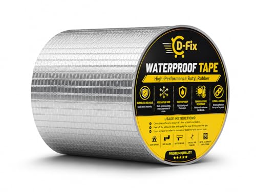 Image of D-fix Super Strong Waterproof Butyl Tape Heavy Duty Leak Repair Sealant Tape for Roof Pipe RV Window Gutter Metal Crack Patch Weatherproof Heat-Resistant Indoor-Outdoor Use (6 Inch (15CM*5M)