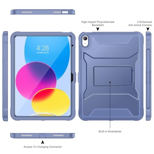 Étui iPad 10e génération 10.9 Soke coque intégrale gris lavande