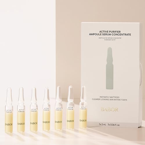 BABOR Active Purifier, Serum Ampullen für das Gesicht, Mit Teebaumöl für reduzierte Unreinheiten, Vegane Formel, Ampoule Concentrates, 7 x 2 ml