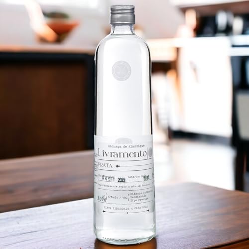 Cachaça Prata Livramento 1 Litro Envelhecida Artesanal Premium Gourmet Descansada Reserva Alambique