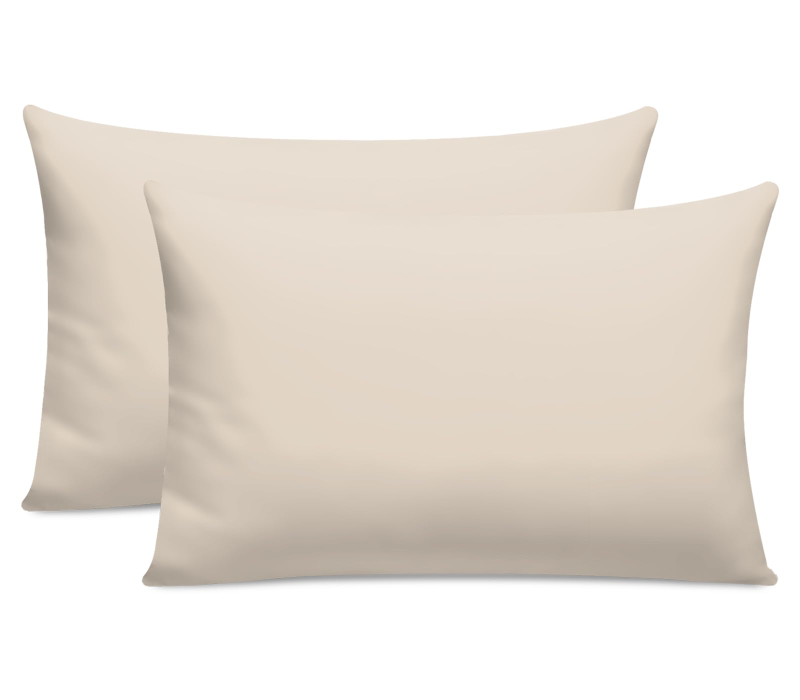 Pamposh Taupe 300 Thread Count 100% Egyptian Cotton Pillow Cases 2 Pack Breathable Ultrasoft Pillow Covers